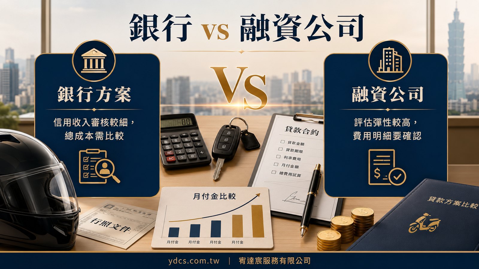 機車貸款利率比較銀行融資公司總費用表