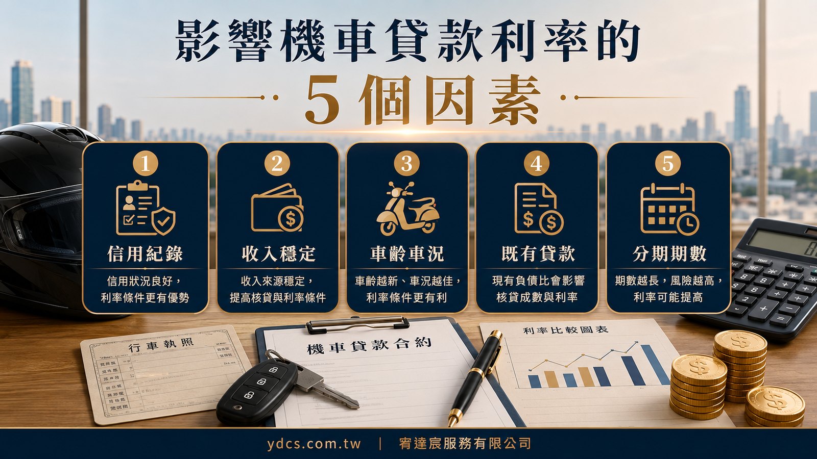 影響機車貸款利率的信用收入車況與期數因素