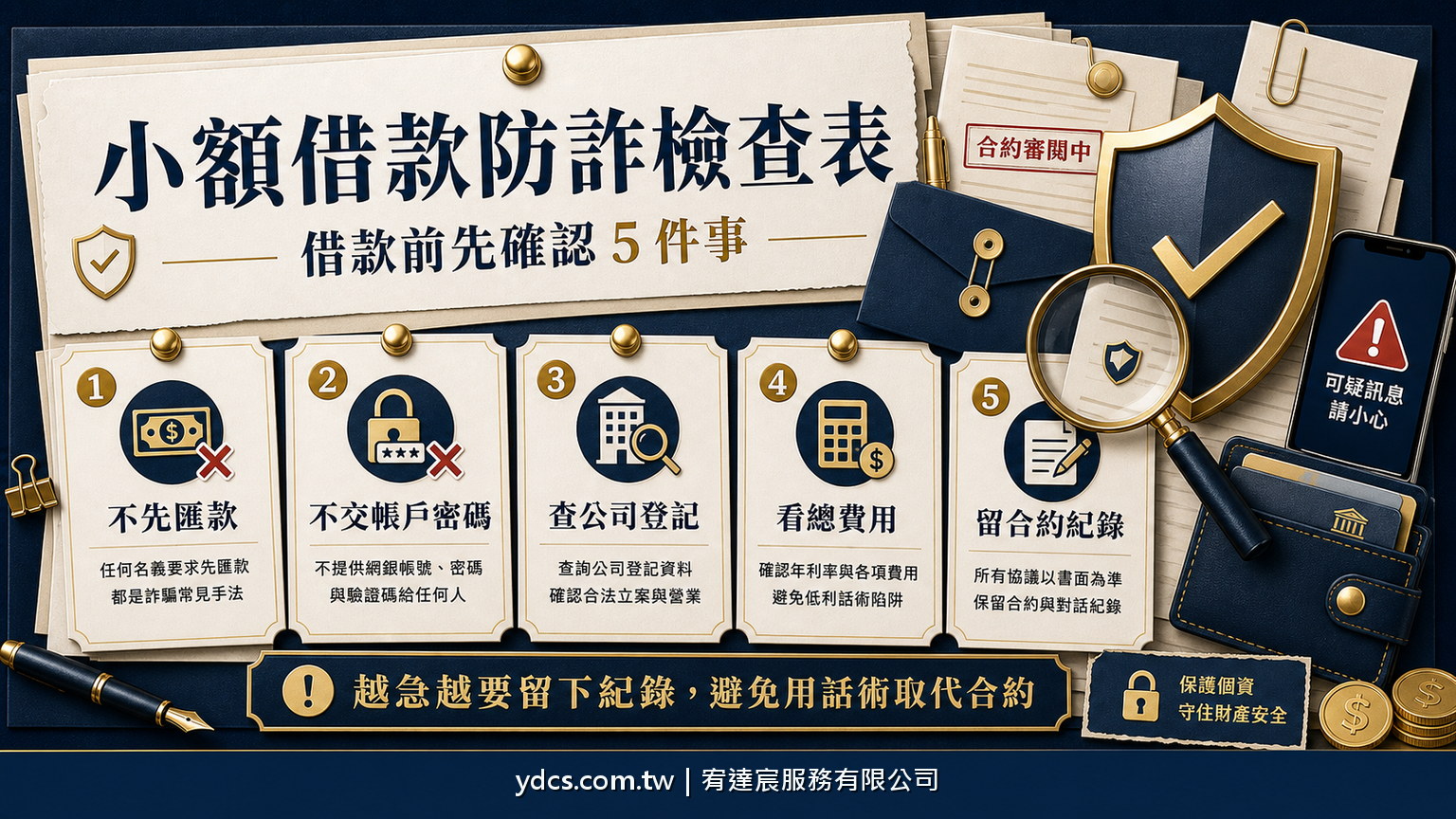小額借款防詐檢查表