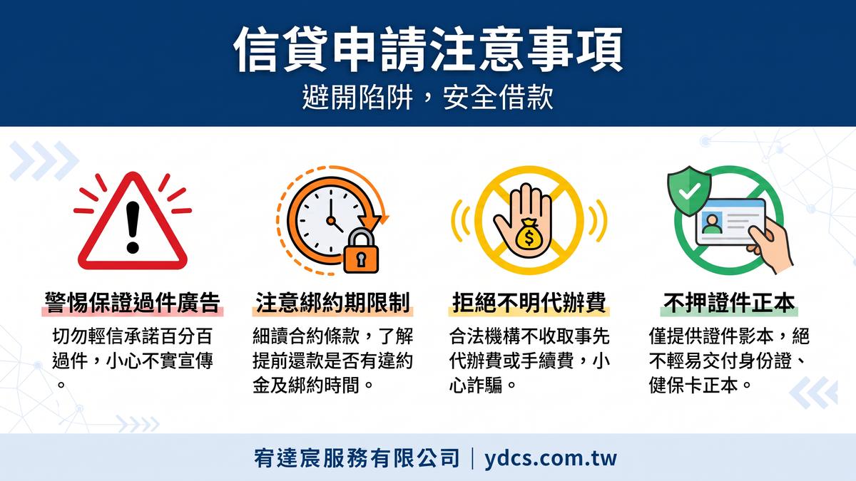 信貸申請注意事項 避開陷阱安全借款 宥達宸服務有限公司 ydcs.com.tw